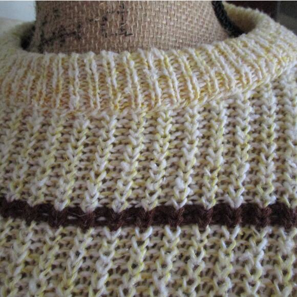 Vintage 70s 80s Fashioned by Continental Striped Knit Sweater Union Made USA L - Picture 13 of 17